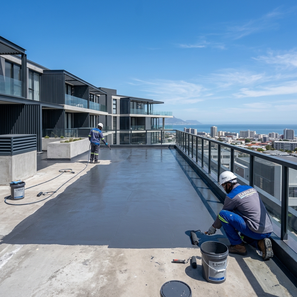 P.S. Waterproofing Solutions real work site — terrace coating Kandivali